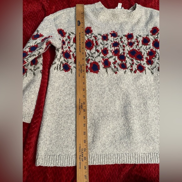J JILL boxy oversized floral print knit crew neck size medium - Picture 8 of 11